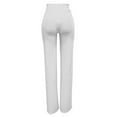thumbnail image 5 of MRULIC pants for women Women Stretchy Straight Leg Pants Comfy Solid Classic High Waisted Wide Leg Long Bootcut Pant Slacks Work Office women's pants White + US 4, 5 of 5