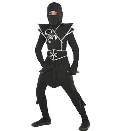 Suit Yourself Black Ops Ninja Costume for Boys, Includes a Jumpsuit, a Face Scarf, a Ninja Star, and