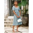 thumbnail image 2 of Vestido BerryGo Summer 2025, casual, con cuello cuadrado a media pierna, 2 of 7