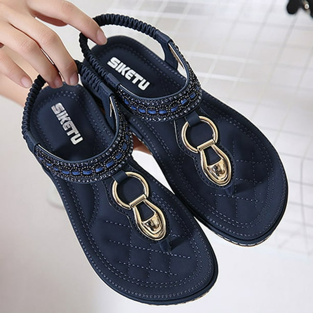 Lubelski Summer Women Sandals Clip Toe Flat Heel Shoes T-shape