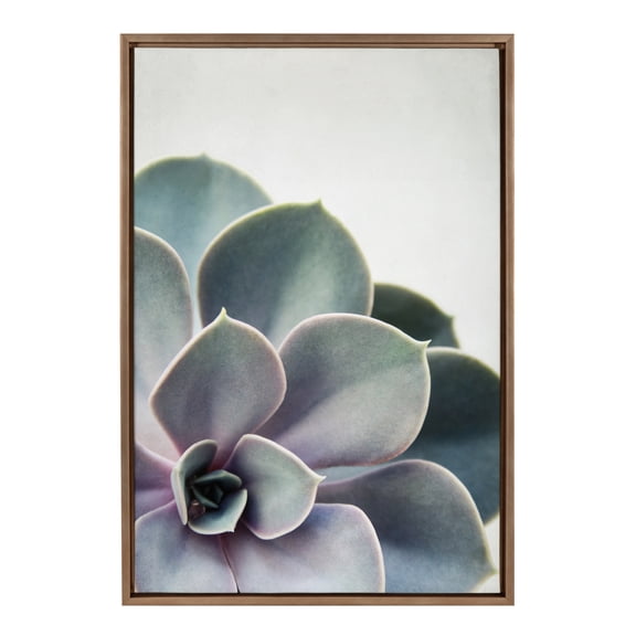 Kate and Laurel Sylvie Succulent Framed Canvas Wall Art by F2 Images, 23x33 Gold