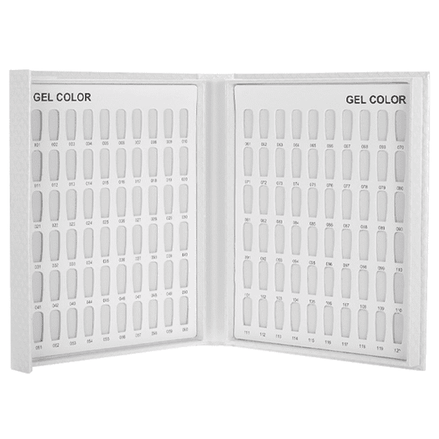 120 Colors Nail Gel Polish Display Chart Nail Polish Color Card with 120 Tips Pink