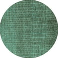 thumbnail image 1 of Ahgly Company Indoor Round Oriental Turquoise Blue Industrial Area Rugs, 3' Round, 1 of 4