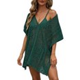 thumbnail image 4 of Xijirk Women's Swimsuit Coverup Knit See-Through Beach Dress Loose Fit Bikini Cover Up for Summer,L, 4 of 4