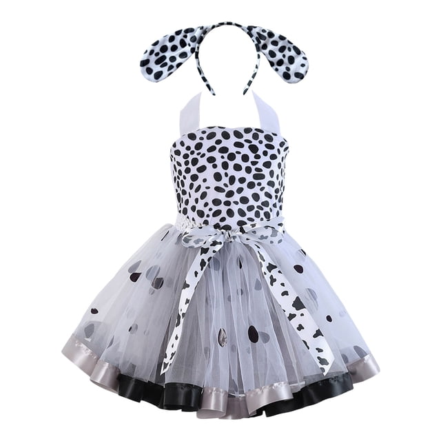 LUOGENLI Robe Enfant Filles Imprimés à Pois Robe de Fête Robe Princesse Robes Robe pour Filles Longueur Midi Jean Blanc 10-12 Ans