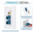 thumbnail image 3 of 2 Cat 6 Ethernet Wall Plate, 3 Port F-Plug RJ45 Key-stone Jack Wall Plate, White, 3 of 6