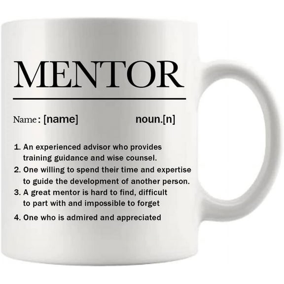 Personalized Mentor Definition Coffee Ceramic Mug For Coach Teacher Trainor Manager From Team Member 11oz White Drinkware 11oz