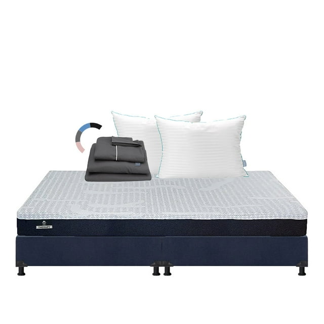 Colchón en Caja King Size Therapy Spring Air + Box + Almohadas Royal Twin + Sábanas Royal