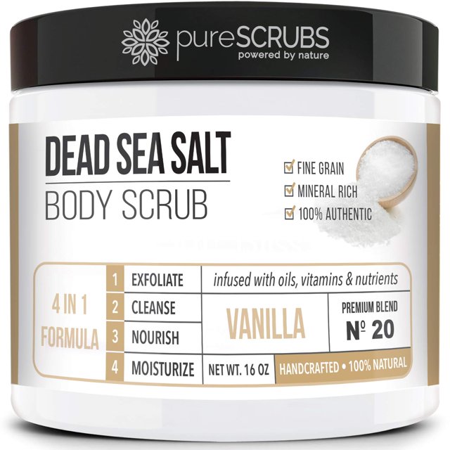 Exfoliante corporal PureScrubs Premium Vanilla 473 ml con accesorios