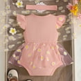 thumbnail image 6 of KPOPLK 2 Piece Baby Girl Outfit Summer Tulle Romper DressBubble Bodysuit and Bow Headband Set 0 3 6 9 12 18 Months(9-12 Months,Red), 6 of 6