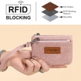 thumbnail image 5 of Wrangler Wallet for Women RFID-Blocking Floral Embossed Coin Purse Lightweight Wristlet Wallets, Dark Pink, 5 of 7