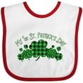 thumbnail image 3 of Inktastic My 1st St. Patrick's Day with Plaid Shamrocks Boys or Girls Baby Bib, 3 of 4