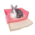 thumbnail image 1 of Bandeja de arena con forma de conejo, tamaño Kathson, tamaño grande, con cajón, rosa, 1 of 7