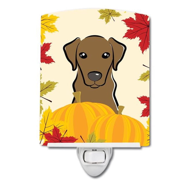 Carolines Treasures BB2040CNL Chocolate Labrador Thanksgiving Ceramic Night Light