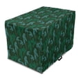 thumbnail image 1 of Tropical Dog Crate Cover, Leaf Motifs Forest Foliage Growth Jungle Botanical Pattern, Easy to Use Pet Kennel Cover Small Dogs Puppies Kittens, 7 Sizes, Emerald Pale Blue, by Ambesonne, 1 of 6