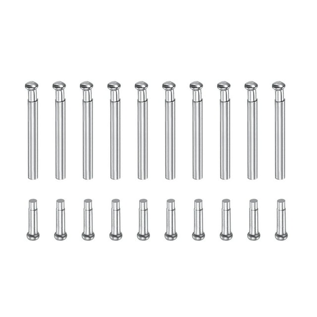 Unique Bargains 13x1.2mm Stainless Steel Tube Friction Pins Watch Strap Pressure Bars Pin w Rivet Ends Band Clasp Buckle 10Pack