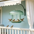 thumbnail image 5 of huayou Green Vertical Strip Bird Feeder Rain Cover, Wide Dome Wind Shield, Decoration, for Outdoor Hanging Bird Feeder, 9.84x4.72 inch, 5 of 6