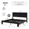 thumbnail image 7 of King Bed Frame with Storage, LED Headboard, USB Ports, & Dark Black Wood Platform - Bedroom Furniture, King Size, Noise-Free, Easy Assembly, 7 of 7