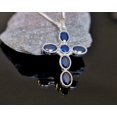 thumbnail image 3 of 925 Silver Blue Sapphire stone cross pendant sterling silver necklace cz gemstone, Gift for her, 3 of 3