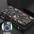 thumbnail image 1 of Colourful Flower Pattern Phone Case For iPhone 16 15 14 13 12 Pro Max 11 Magnetic For Magsafe Wireless Charge TPU Silicone Cover black For iPhone 15 ProMax, 1 of 6