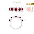 thumbnail image 4 of ANGARA Natural Half Eternity Five-Stone 2.3 ct Ruby Halo Ring in 14K White Gold for Women (Size-4.5mm) | July Birthstone, Birthday, Anniversary, Jewelry Gift for Women | Natural Ruby Ring, 4 of 9