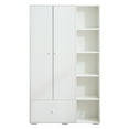 thumbnail image 5 of Gzxs Wood Wardrobe Closet with Hanging Rod, Storage Open Shelves and Large Drawer, Modern 2 Doors Large Armoire Wardrobe Cabinet for Bedroom, Free-Standing Garment Closet Bedroom Armoires, White, 5 of 8