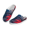thumbnail image 2 of Lsque Red And Blue Leaves Pattern Womens Comfort Cotton on Scuff With Memory Foam and Anti-skid Sole Slipper-39/40, 2 of 7
