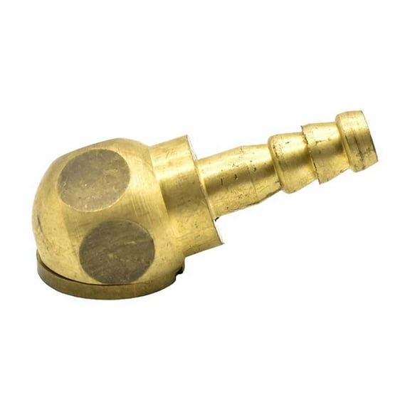 Interstate Pneumatics T07 1/4" Hose Barb Brass Angle Ball Foot Chuck with Sut-off Valve