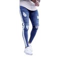 thumbnail image 3 of Tejiojio Men's and Big Men's Flat Front Comfort Waist Flex Pants Mens Stretch Denim Pants Distressed Ripped Freyed Slim Fit Zipper Jeans Trousers, 3 of 7