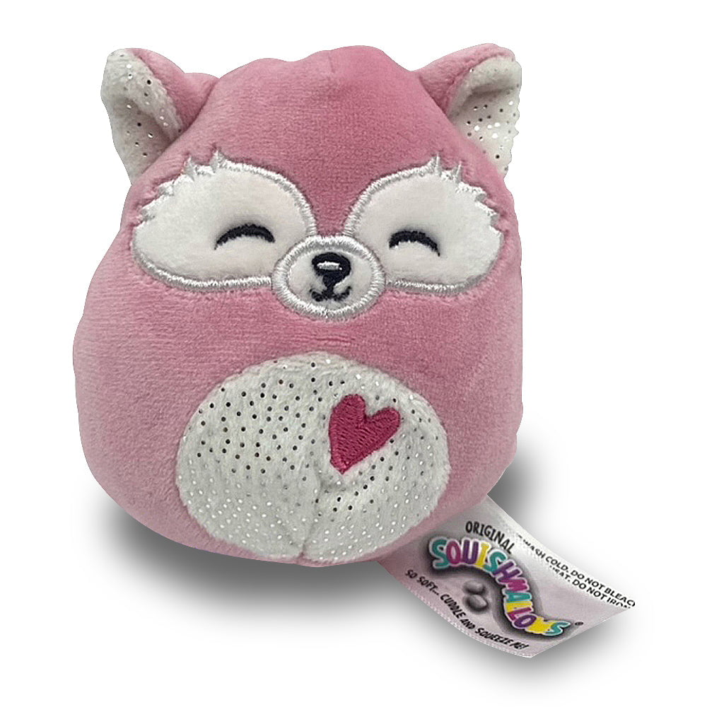 Squishmallows Flora Pink Fox NEW Clip-On  3.5"  