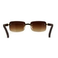 thumbnail image 2 of OG Rhinestone Stud Rimless Rectangle 90s Hip Hop Rapper Sunglasses Gold Brown, 2 of 4