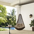 thumbnail image 2 of Modern Contemporary Urban Design Outdoor Patio Balcony Swing Chair, Black, Rattan, 2 of 3