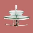 thumbnail image 3 of Talula Corner Glass Wall Mounted Sink Square Bathroom Vessel Sink Crystal Clear Tempered Glass Console w/Chrome Faucet, Sink Drain and Towel Bar Combo Renovators Supply, 3 of 8