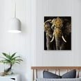 thumbnail image 4 of JEUXUS  3 Piece African Elephant Canvas Prints Wall Art Painting American Black Women with Ivory Golden Artwork Modern Picture for Living Room Bathroom Home Decor  16x20 in, 4 of 5