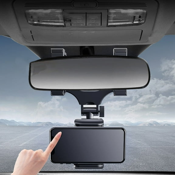 HEMOTON 1pc Universal Car Phone Holder Auto Rearview Mirror Mount GPS Fixation Stand