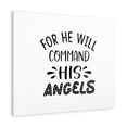 thumbnail image 1 of Scripture Walls Commande à Ses Anges Verset Biblique Toile Art Mural Chrétien Prêt à Accrocher Non Encadré, 1 of 8