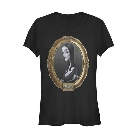 Junior's Addams Family Morticia Classic Frame  Graphic Tee Black Large