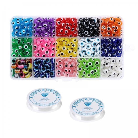 Kit de cuentas de resina BLESIY 450 piezas Evil Eye 2-3 del paquete