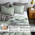 thumbnail image 2 of FEOYA Duvet Cover Set 3 Piece Bedding Quilt Cover Ultra Soft Comforter Cover Duvet Cover with Zipper King Size Washed Cotton Like Linen Textured Solid Color for Bed Bedroom Guest Room Farmhouse Hotel, 2 of 6