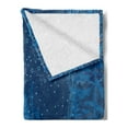 thumbnail image 2 of Forest Soft Flannel Fleece Blanket, Winter Landscape with Show Covered Country House Hut in Trees Rural Picture, Cozy Plush for Indoor and Outdoor Use, 50" x 60", Orange Violet Blue, by Ambesonne, 2 of 5