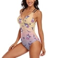 thumbnail image 3 of Kuromi And My Melody Women's One Piece Swimsuit Tummy Control V Neck Bathing Suits, 3 of 7