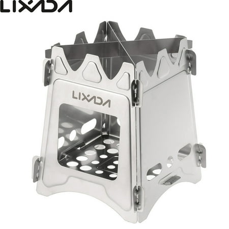Lixada Compact Folding Wood Stove For Outdoor Camping Cooking