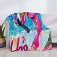 thumbnail image 3 of Rateoe Tropical Flamingo Summer Pattern Flannel Throw Blanket, Ultra-soft Blanket for Bed, Couch, Car, Hypoallergenic Anti-pilling blanket-, 3 of 6