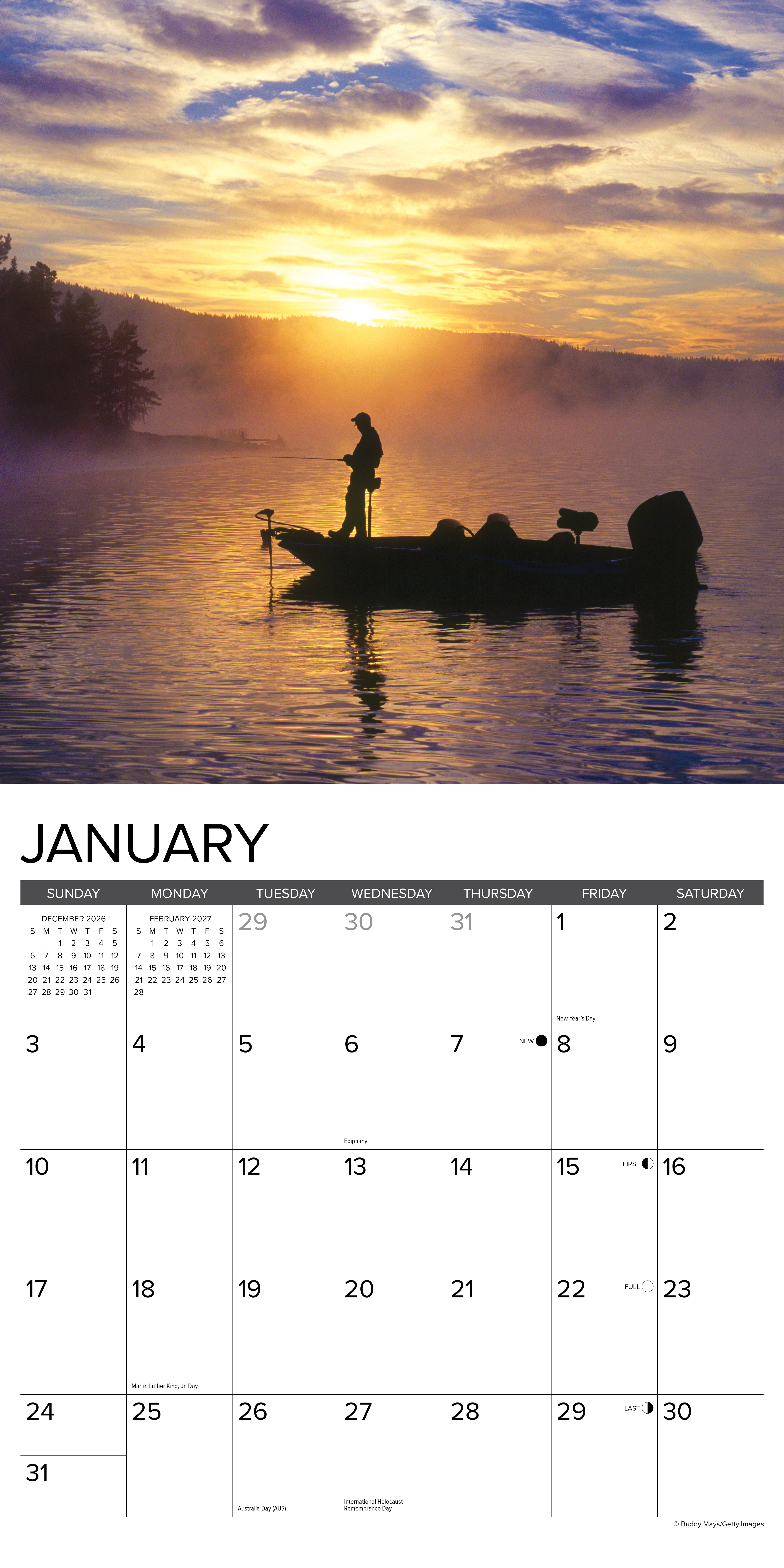 Willow Creek Press, Bass 2027 Wall Calendar