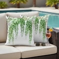 thumbnail image 4 of Green Eucalyptus Leaf Outdoor Waterproof Pillow Covers, Spring Botanical Watercolor Decorative Square Throw Pillowcase Sofa Cushion Sham for Patio/Couch/Chair, 20"x20" 2 Pack, 4 of 8