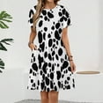 thumbnail image 2 of Dalmatian Print Sundress Short Sleeve Dress Summer Women Clothes Dress for Women Dresses, 2 of 7