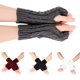 thumbnail image 1 of Guantes sin dedos para mujer, 4 pares de guantes sin dedos, puños, calentadores de brazos, muñequeras, de punto, cortos, de punto, medio dedos, 1 of 7