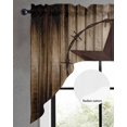 thumbnail image 2 of Western Star Retro Swag Valances for Windows, Small Curtains Drapes, Vintage Brown Wood Barn Kitchen Window Curtains Over Sink Rod Pocket Window Treatment Valance for Bedroom/Bathroom 56"x36", 2 of 5