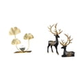 thumbnail image 1 of Estatua de figura,Estatuas de hojas y flores de metal,esculturas decorativas,Figuras decorativas para el hogar,para estante,mesa o vitrina.,Estatua de ciervo esculpido,Escultura de ciervo para, 1 of 8