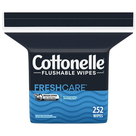 Cottonelle Fresh Care Flushable Wet Wipes, Adult Wet Wipes, 1 Refill Pack, 252 Wipes Per Pack, Packaging May Vary